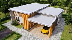 40×36 Feet House Plans 12×11 Meter 3 Beds 3 Baths Flat Roof PDF (A4 Hard Copy)