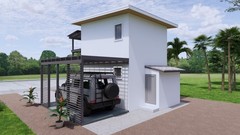14×17 Feet Loft House Plan 4×5 Meter 1 Bed 1.5 Bath Shed Roof PDF & A4 Hard Copy