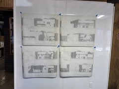 Vintage Architectural Drawings Vellum (Set of 4) House Plans Elevations 30×36