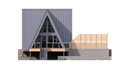 42’x49’ 2 Beds 1 Bath Small A-Frame Cabin Architectural Build Plans PDF Download