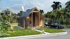 Black House 2 Bed, Bathroom, Terrace&Mansard Roof CAD Blueprints Metric/Imperial