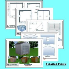 10×10 Storage Shed Plans Package, Blueprints, Material List & Instructions