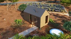 Barn Cabin House Kitchen&Living Room CAD Blueprints Metric/Imperial