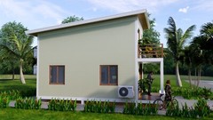 13×23 Feet Small House Design 4×7 Meter 2 Beds 1 Bath Shed Roof (A4 Hard Copy)