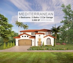 Luxury Modern Mediterranean House Plan Design – 4 Bed 3 Bath Drawings Blueprints