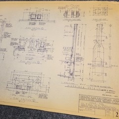 Vintage House Blueprint 33×17 1964 Mid Century Modern Drawing Art Glen Ellyn IL