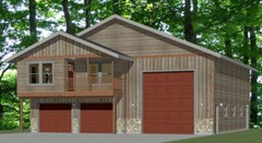 44×48 Apartment with 2-Car 1-RV Garage – PDF FloorPlan – 1,645 sqft – Model 5O