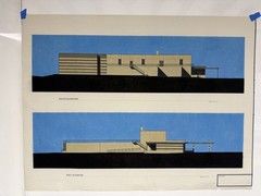 Modernist Architectural Elevation Prints Set of 7 Large 30×40 Paper Drawings