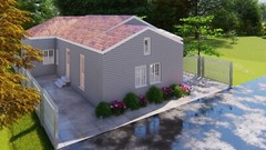 25’x47′ House Plans – Detailed Floor Plan with 2 Bedrooms