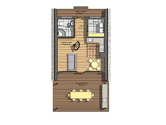 22’x38’ 2 Beds, 1 Bath Small A-Frame Cabin Architectural Build Plans PDF.