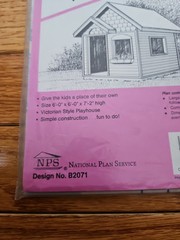 Build Your Own Children’s Playhouse Blueprint Plans Design # B2071 NIP, Ucando