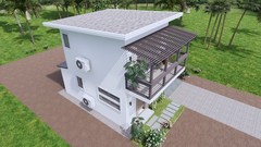 14×17 Feet Loft House Plan 4×5 Meter 1 Bed 1.5 Bath Shed Roof PDF & A4 Hard Copy