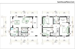 22×30 Feet Small House Plans 6.5×9 Meter 3 Beds 2 Baths Hip Roof (A4 Hard Copy)