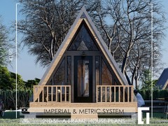14’x18′ A Frame Cabin Plans 210 SqFt Pdf -210 Sq Ft House Plans Blueprints