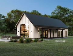 Modern Scandinavian Two Bedroom Cabin Plan, Cottage Architectural Blueprints