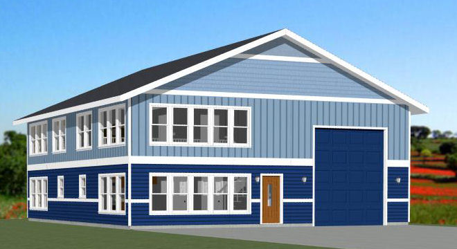 44×48 Duplex with RV Garage – PDF FloorPlan – 1,691 sqft – Model 4G