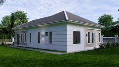 49×30 Feet House Design Plan 15×9 Meter 3 Beds 3 Baths Hip Roof (A4 Hard Copy)