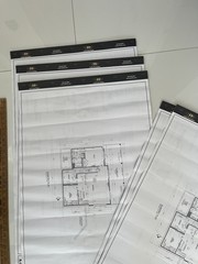 Set of Five (5) Three Page Architectural Drawings of Basement Plans Foundation