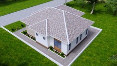 38×42 Feet House Plans 11.5×12.7 Meter 3 Bed 2 Bath Hip Roof PDF (A4 Hard Copy)