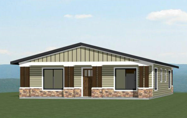 30×40 Duplex — 2 Bedroom 1 Bath — 1,200 sq ft — PDF Floor Plan — Model 4