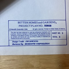 Better Homes & Gardens Project Plan No 50608 1986 Blue Prints For Gazebo