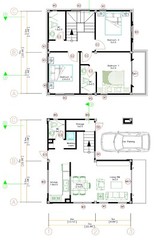 Custom House Plan 23×23 Feet 7×7 Meter 3 Beds 3 Bath Hip Roof PDF (A4 Hard Copy)