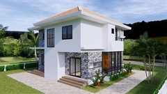 36×26 Feet House Plans 11×8 Meter 3 Beds 2 Bath Hip Roof PDF Plan (A4 Hard Copy)