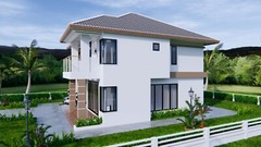 House Plans 30×36 Feet 9×11 Meter 4 Beds 3 Bath Hip Roof PDF Plan (A4 Hard Copy)