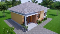 Small House Plan 30×23 Feet 9×7 Meter 2 Beds 1 Bath Hip Roof PDF (A4 Hard Copy)