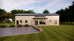 The Nueces Barndominium Plan – 2 Bedrooms / 2 Baths 1,543 SF Design Blueprints