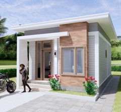 16×23 Feet Small House Plan 5×7 Meter 2 Beds 1 Bath Flat Roof PDF (A4 Hard Copy)