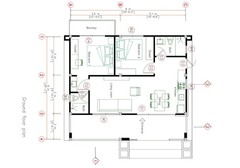 30×26 Small House Plan 2 Beds 2 Baths | 9×8 Mt Tiny Home CAD PDF & A4 Hard Copy