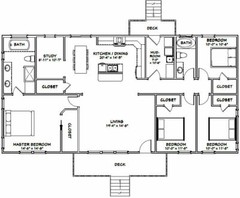 60×30 House — 4 bedroom 2 Bath — 1,800 sqft — PDF Floor Plan — Model 5