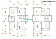 20×31 Feet Small House Plan 6×9.5 Meter 3 Beds 3 Baths Hip Roof (A4 Hard Copy)