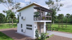 14×17 Feet Loft House Plan 4×5 Meter 1 Bed 1.5 Bath Shed Roof PDF & A4 Hard Copy