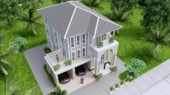 36×46 Feet House Design Plans 11×14 Meter 6 Beds 4 Baths Hip Roof (A4 Hard Copy)