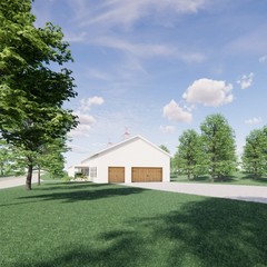 Redwood Barndominium House Plan Design – 3 Bed 2 Bath 2250 sq ft – Three Garage