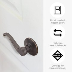 Design House Scroll Passage Door Lever, Oil Rubbed Bronze, 791624