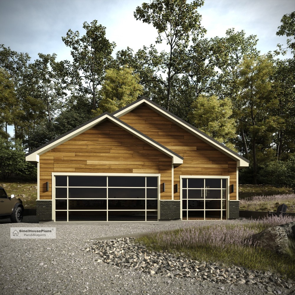 36 ‘x 28’ Garage Plans, 3-Car Traditional Garage Architectural Blueprints