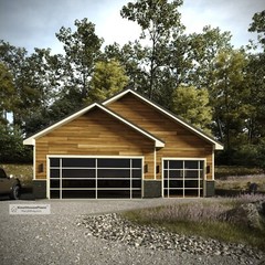 36 ‘x 28’ Garage Plans, 3-Car Traditional Garage Architectural Blueprints