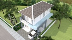 Custom Small House 6.7×10 Meter 22×33 Feet 2 Beds 3 Baths Hip Roof (A4 Hard Copy