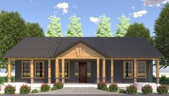 Cottage Small House Plan 3 Bedroom 2.5 Bath 1 Kitchen With Dining, Living Room