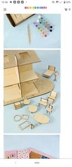 Vintage Kid Made Modern Design Your Own Modern House Craft Kit. Wood & Paper.