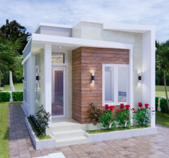 Modern Small House Plan 44×9 Meter 13×30 Feet 2 Beds 1 Bath Slap (A4 Hard Copy)