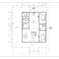 American Style 3 Bedroom House Plans PDF + AutoCAD DWG + 3D Renders