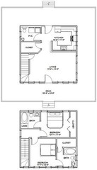 24×24 House — 2 Bedroom 2.5 Bath — PDF FloorPlan — 1,088 sqft — Model 12A
