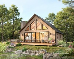 Modern 1675SF Cabin w/ Loft Architectural House Plans 3 Bedroom – PDF Download