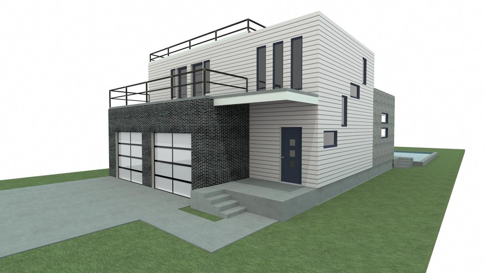 ARCHITECT DESIGNED MODERN HOUSE PLAN, 2,264S.F!, 4BR, 2.5BA, MASTER SUITE, 2-CAR