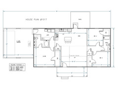 Ranch House Plans 1600 SF Open Floor/Split 3 Bed 2 Bath (Blueprints) #1017