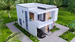 House Plans 7×10 Meter 23×33 Feet 4 Bed 3 Bath Terrace Roof PDF & A4 Hard Copy
